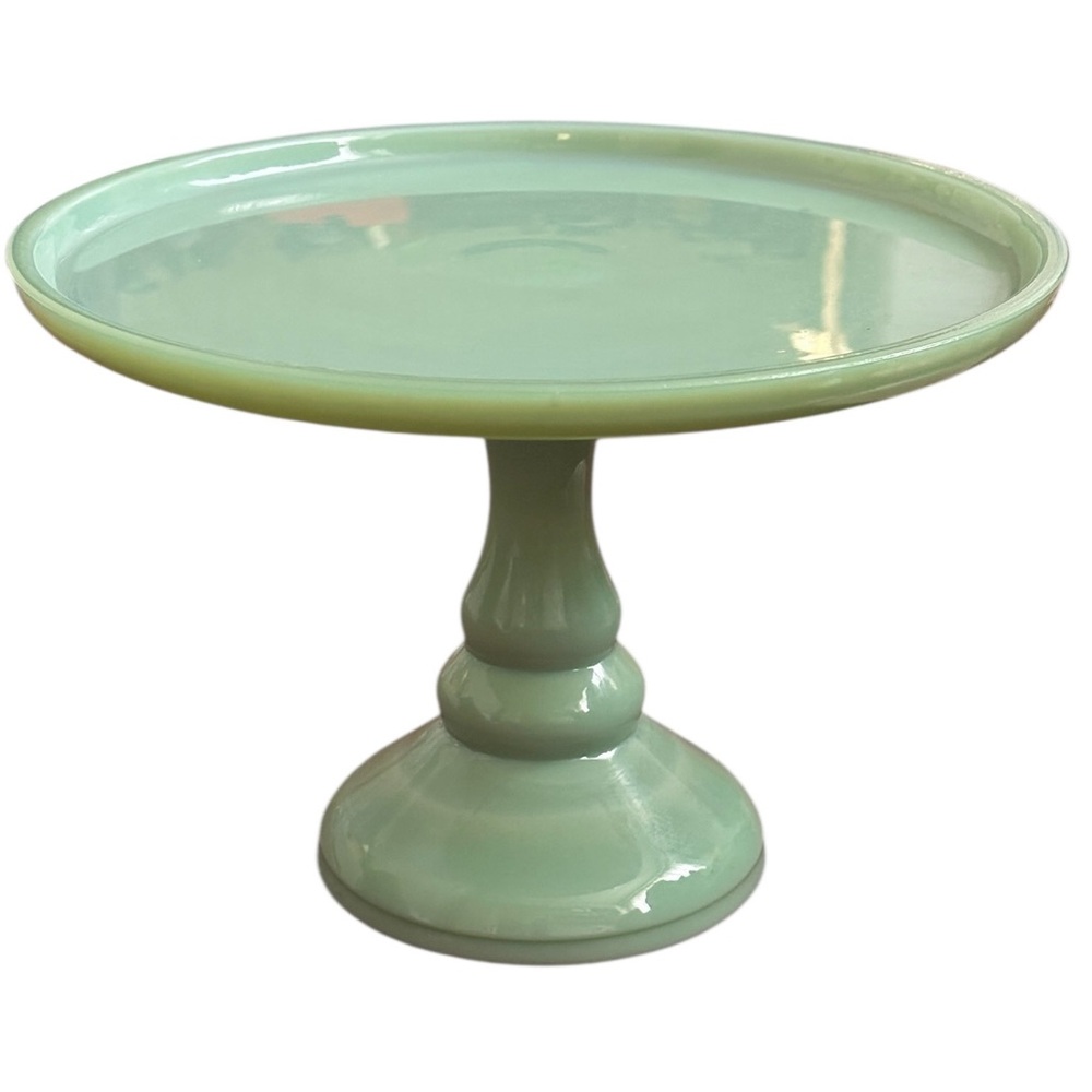 Vintage Jadeite Green Glass Cake Stand DAMAGED